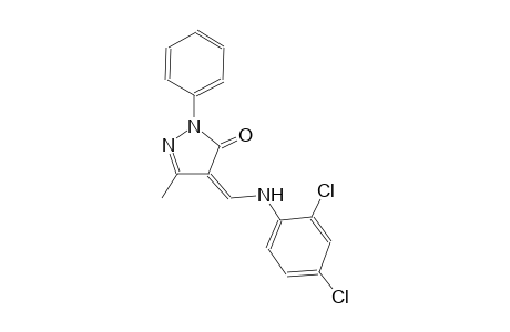 (4Z)-4-[(2,4-dichloroanilino)methylene]-5-methyl-2-phenyl-2,4-dihydro-3H-pyrazol-3-one