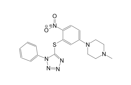 1-methyl-4-{4-nitro-3-[(1-phenyl-1H-tetraazol-5-yl)sulfanyl]phenyl}piperazine