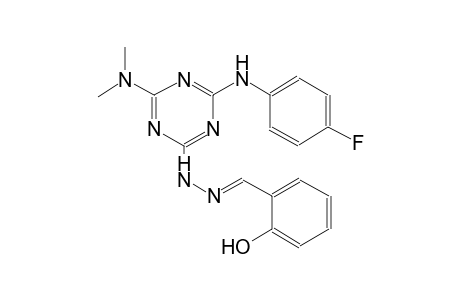 benzaldehyde, 2-hydroxy-, [4-(dimethylamino)-6-[(4-fluorophenyl)amino]-1,3,5-triazin-2-yl]hydrazone