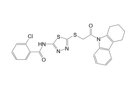 2-chloro-N-(5-{[2-oxo-2-(1,2,3,4-tetrahydro-9H-carbazol-9-yl)ethyl]sulfanyl}-1,3,4-thiadiazol-2-yl)benzamide