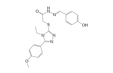 2-{[4-ethyl-5-(4-methoxyphenyl)-4H-1,2,4-triazol-3-yl]sulfanyl}-N'-[(E)-(4-hydroxyphenyl)methylidene]acetohydrazide