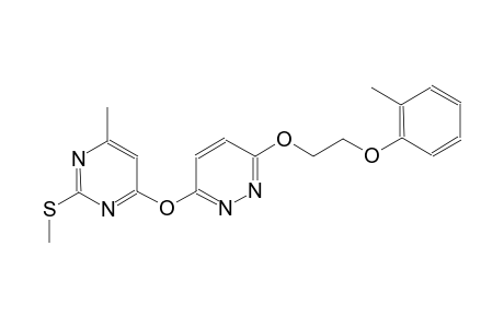 3-{[6-methyl-2-(methylsulfanyl)-4-pyrimidinyl]oxy}-6-[2-(2-methylphenoxy)ethoxy]pyridazine