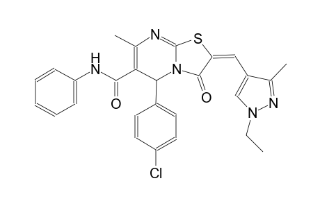 (2E)-5-(4-chlorophenyl)-2-[(1-ethyl-3-methyl-1H-pyrazol-4-yl)methylene]-7-methyl-3-oxo-N-phenyl-2,3-dihydro-5H-[1,3]thiazolo[3,2-a]pyrimidine-6-carboxamide