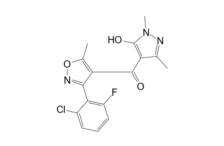 3-(2-chloro-6-fluorophenyl)-5-methyl-4-isoxazolyl 1,3-dimethyl-5-hydroxypyrazol-4-yl ketone