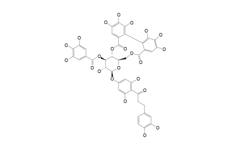 3-HYDROXYPHLORETIN-4'-O-[3''-O-GALLOYL-4'',6''-O-(S)-HEXAHYDROXYDIPHENOYL]-BETA-D-GLUCOPYRANOSIDE