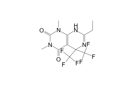 7-Ethyl-1,3-dimethyl-5,5-bis-trifluoromethyl-5,8-dihydro-1H-pyrimido[4,5-d]pyrimidine-2,4-dione