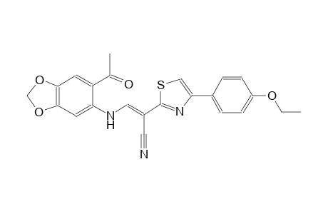 (2E)-3-[(6-acetyl-1,3-benzodioxol-5-yl)amino]-2-[4-(4-ethoxyphenyl)-1,3-thiazol-2-yl]-2-propenenitrile