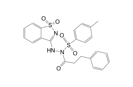 benzenesulfonic acid, 4-methyl-, 2-(1,1-dioxido-1,2-benzisothiazol-3-yl)-1-(1-oxo-3-phenylpropyl)hydrazide