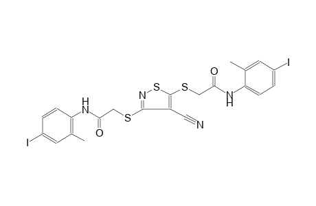 2-[(4-cyano-3-{[2-(4-iodo-2-methylanilino)-2-oxoethyl]sulfanyl}-5-isothiazolyl)sulfanyl]-N-(4-iodo-2-methylphenyl)acetamide