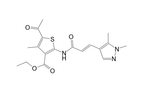 ethyl 5-acetyl-2-{[(2E)-3-(1,5-dimethyl-1H-pyrazol-4-yl)-2-propenoyl]amino}-4-methyl-3-thiophenecarboxylate