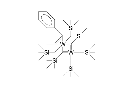 Bis(/.my./-trimethylsilyl-methylene)-(/.eta.-2/-1-phenyl-1-propenyl)-tetrakis-(trimethylsilylmethyl) ditungsten