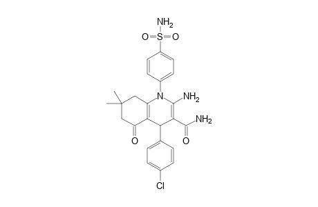 2-Amino-4-(4-chlorophenyl)-7,7-dimethyl-5-oxo-1-(4-sulfamoylphenyl)-1,4,5,6,7,8-hexahydroquinoline-3-carboxamide