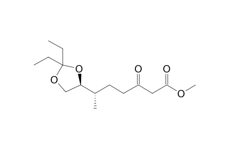 6(S)-(2,2-Diethyl-[1,3]-dioxolan-4(S)-yl)-3-oxo-heptanoic acid methyl ester