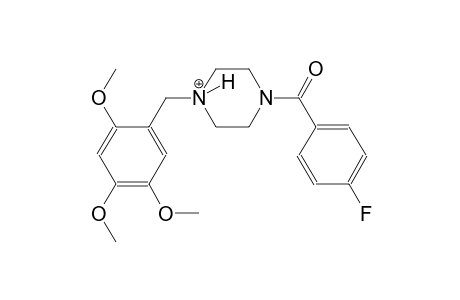 1-(4-fluorobenzoyl)-4-(2,4,5-trimethoxybenzyl)piperazin-4-ium
