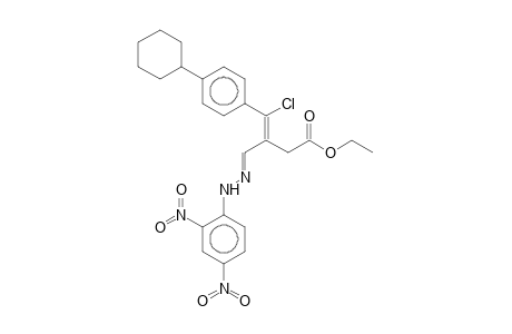 (E)-4-chloro-4-(4-cyclohexylphenyl)-3-[(E)-[(2,4-dinitrophenyl)hydrazinylidene]methyl]-3-butenoic acid ethyl ester