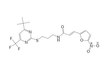 (2E)-N-(3-{[4-tert-butyl-6-(trifluoromethyl)-2-pyrimidinyl]sulfanyl}propyl)-3-(5-nitro-2-furyl)-2-propenamide