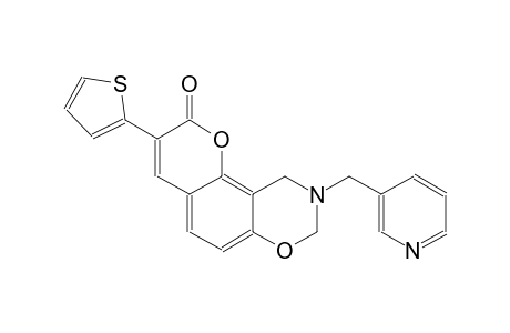 2H,8H-pyrano[2,3-f][1,3]benzoxazin-2-one, 9,10-dihydro-9-(3-pyridinylmethyl)-3-(2-thienyl)-