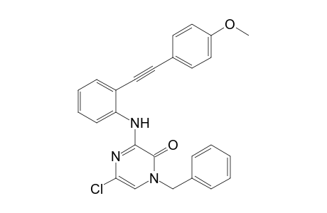 1-Benzyl-5-chloro-3-{2-[(4-methoxyphenyl)ethynyl]anilino}-2(1H)-pyrazinone