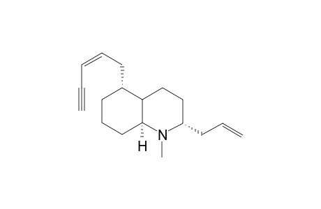 (trans)-N-Methyl-2-(2'-propen-1'-yl)-5-(pent-2"-en-4"-yn-1"-yl)-decahydroquinoline
