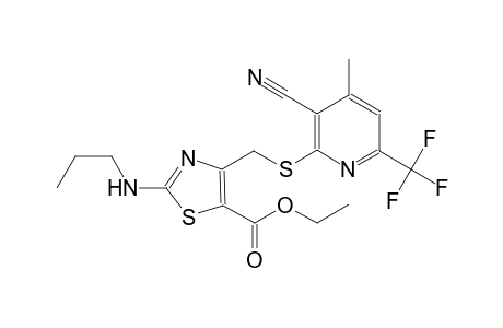 ethyl 4-({[3-cyano-4-methyl-6-(trifluoromethyl)-2-pyridinyl]sulfanyl}methyl)-2-(propylamino)-1,3-thiazole-5-carboxylate