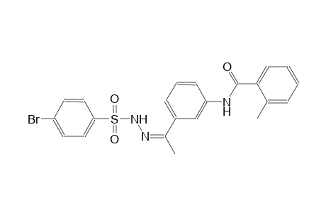 N-(3-{(1Z)-N-[(4-bromophenyl)sulfonyl]ethanehydrazonoyl}phenyl)-2-methylbenzamide