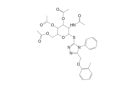 beta-D-glucopyranoside, 5-[(2-methylphenoxy)methyl]-4-phenyl-4H-1,2,4-triazol-3-yl 2-(acetylamino)-2-deoxy-1-thio-, 3,4,6-triacetate