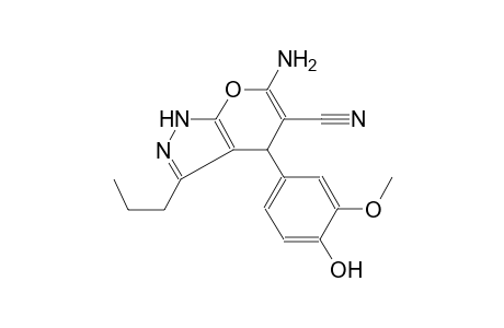 6-amino-4-(4-hydroxy-3-methoxyphenyl)-3-propyl-1,4-dihydropyrano[2,3-c]pyrazole-5-carbonitrile