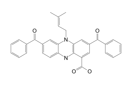 CHROMOPHENAZINE_E;3,7-DIBENZOYL-5-(3'-METHYLBUT-2'-ENYL)-5,10-DIHYDROPHENAZINE-1-CARBOXYLIC_ACID