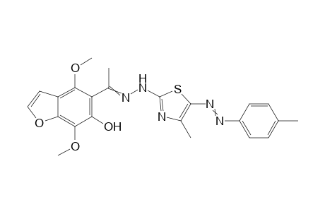 4,7-Dimethoxy-5-(1-(2-(4-methyl-5-(p-tolyldiazenyl)thiazol-2-yl)hydrazono)ethyl)benzofuran-6-ol