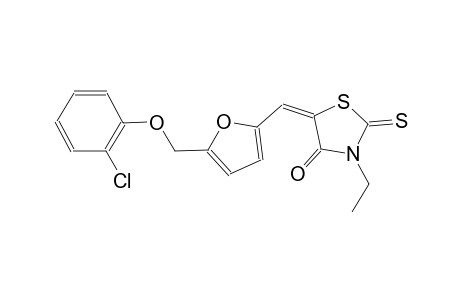 (5E)-5-({5-[(2-chlorophenoxy)methyl]-2-furyl}methylene)-3-ethyl-2-thioxo-1,3-thiazolidin-4-one