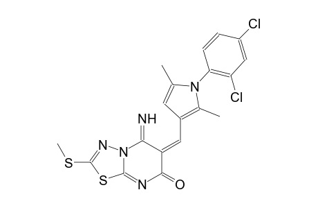 (6E)-6-{[1-(2,4-dichlorophenyl)-2,5-dimethyl-1H-pyrrol-3-yl]methylene}-5-imino-2-(methylsulfanyl)-5,6-dihydro-7H-[1,3,4]thiadiazolo[3,2-a]pyrimidin-7-one
