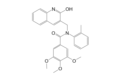 N-[(2-hydroxy-3-quinolinyl)methyl]-3,4,5-trimethoxy-N-(2-methylphenyl)benzamide