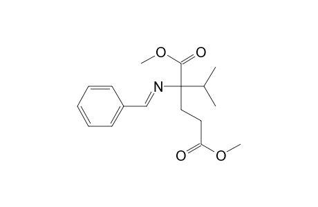 DL-Glutamic acid, 2-(1-methylethyl)-N-(phenylmethylene)-, dimethyl ester