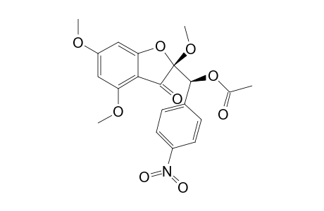 (.alpha.R,.beta.S;.alpha.S,.beta.R)-2-(Acetoxty-4-nitrophenylmethyl)-2,4,6-trimethoxybenzo[b]furan-3(2H)-one