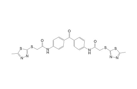 2-[(5-methyl-1,3,4-thiadiazol-2-yl)sulfanyl]-N-{4-[4-({[(5-methyl-1,3,4-thiadiazol-2-yl)sulfanyl]acetyl}amino)benzoyl]phenyl}acetamide