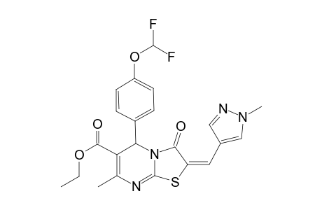 (2E)-5-[4-(difluoromethoxy)phenyl]-3-keto-7-methyl-2-[(1-methylpyrazol-4-yl)methylene]-5H-thiazolo[3,2-a]pyrimidine-6-carboxylic acid ethyl ester