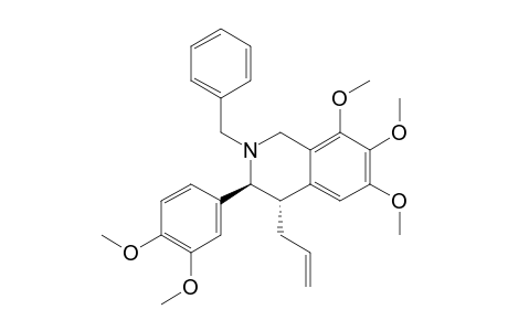 (+)-(3S,4S)-N-Benzyl-3-(3,4-dimethoxyphenyl)-6,7,8-trimethoxy-4-(2-propenyl)-1,2,3,4-tetrahydroisoquinoline