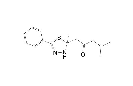 4-methyl-1-(2-methyl-5-phenyl-2,3-dihydro-1,3,4-thiadiazol-2-yl)-2-pentanone