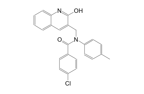 4-chloro-N-[(2-hydroxy-3-quinolinyl)methyl]-N-(4-methylphenyl)benzamide