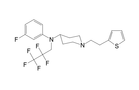 N-(3-Fluorophenyl)-N-(2,2,3,3,3-pentafluoropropyl)-1-[2-(thiophen-2-yl)ethyl]piperidin-4-amine