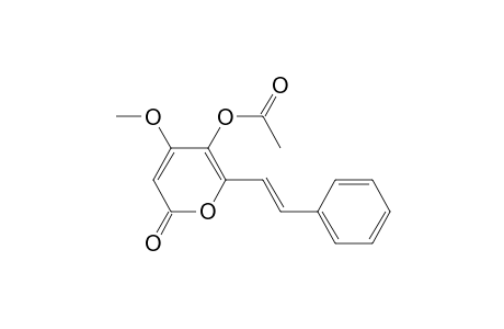 2H-Pyran-2-one, 5-(acetyloxy)-4-methoxy-6-(2-phenylethenyl)-, (E)-