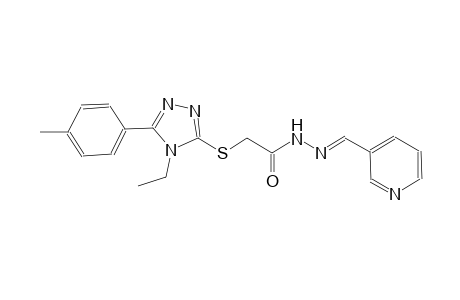 2-{[4-ethyl-5-(4-methylphenyl)-4H-1,2,4-triazol-3-yl]sulfanyl}-N'-[(E)-3-pyridinylmethylidene]acetohydrazide