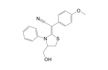 2-(1-Cyano-1-(4-methoxyphenyl))methylene-4-hydroxymethyl-3-phenylthiazolidine