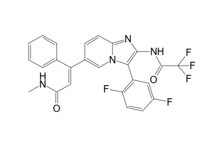 2-Trifluoroacetamido-3-(2,5-difluorophenyl)-6-[(E)-1-phenyl-2-(N-methylcarbomyl)vinyl]imidazo[1,2-a]pyridine