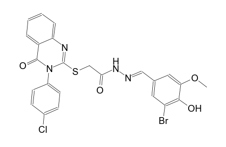 N'-[(E)-(3-bromo-4-hydroxy-5-methoxyphenyl)methylidene]-2-{[3-(4-chlorophenyl)-4-oxo-3,4-dihydro-2-quinazolinyl]sulfanyl}acetohydrazide