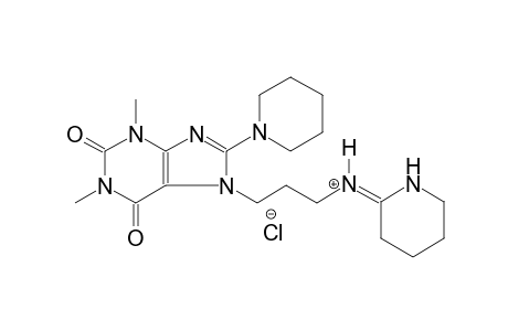 1H-purine-7-propanaminium, 2,3,6,7-tetrahydro-1,3-dimethyl-2,6-dioxo-8-(1-piperidinyl)-N-[(2E)-piperidinylidene]-, chloride