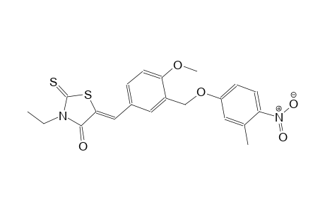 (5Z)-3-ethyl-5-{4-methoxy-3-[(3-methyl-4-nitrophenoxy)methyl]benzylidene}-2-thioxo-1,3-thiazolidin-4-one