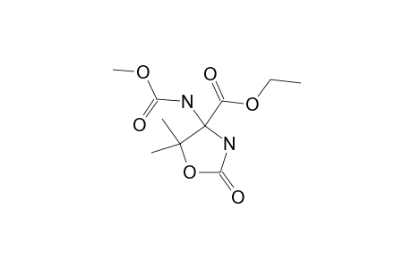 ETHYL-4-METHOXY-CARBONYLAMINO-5,5-DIMETHYL-2-OXO-OXAZOLIDINE-4-CARBOXYLATE