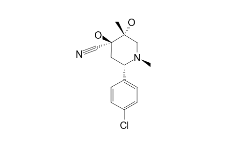 3A,4A-DIHYDROXY-1,3E-DIMETHYL-2E-(4-CHLOROPHENYL)-4E-CYANOPIPERIDINE