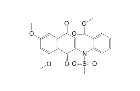 N-Mesyl-6,8-dimethoxy-2-(2-methoxtycarbonylanilino)-p-bnaphthoquinone